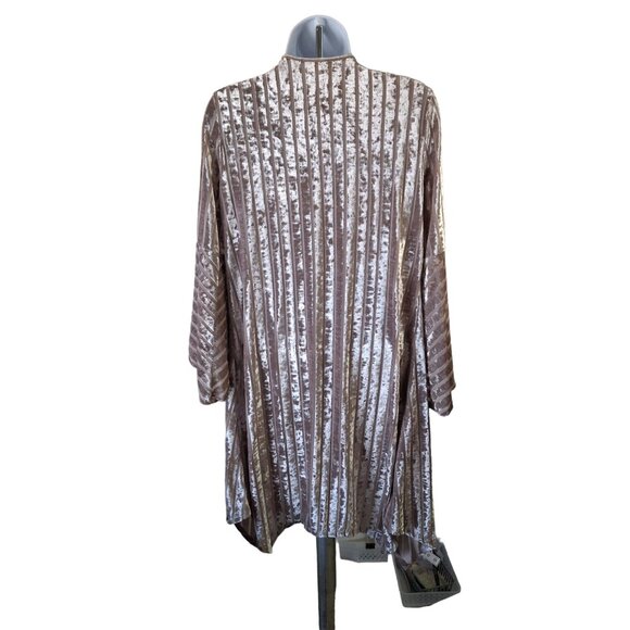 Camille & Co Velvet Duster Cardigan Womens Small Blush Pink - Picture 2 of 5